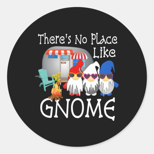 Gnome Camg Gnomen Geen plaats zoals Gnome Ronde Sticker (Voorkant)