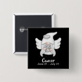 Gnome Cancer Astrology Sign Angel Pinback Button (Voorkant /achterkant)