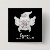 Gnome Cancer Astrology Sign Angel Pinback Button (Voorkant)