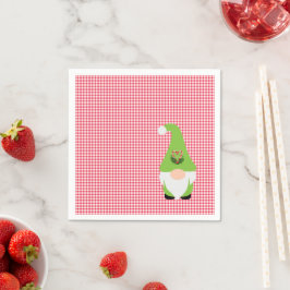 Gnome Candy Cane Hart Kerst Feestelijke Vakantie Servet