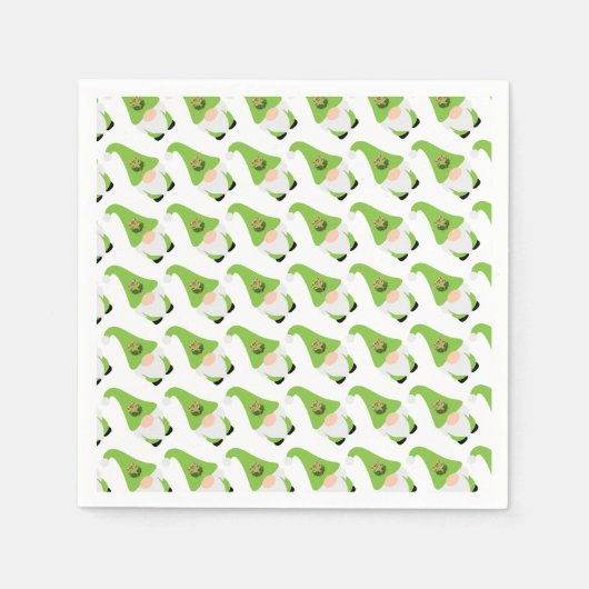 Gnome Candy Cane Heart Kerstmis Feestelijk plezier Servet (Voorkant)