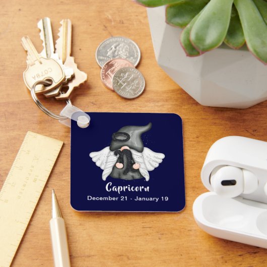 Gnome Capricorn Astrology Sign Angel Sleutelhanger (Bureau)