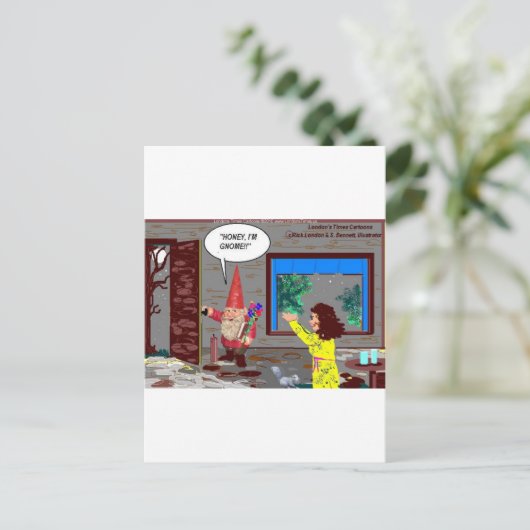 Gnome Cartoon Funny Gifts T - shirts Mokken Kaarte Briefkaart (Staand voorkant)