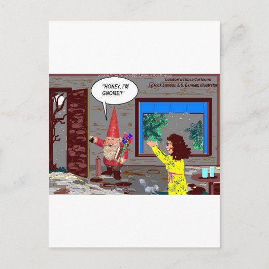 Gnome Cartoon Funny Gifts T - shirts Mokken Kaarte Briefkaart (Voorkant)