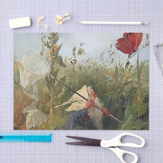 "Gnome Catching Butterflies" van Heinrich Schlitt Tissuepapier (Craft)