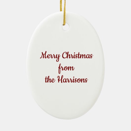 Gnome Ceramic Oval Christmas Ornament (Achterkant)