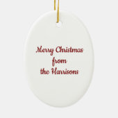 Gnome Ceramic Oval Christmas Ornament (Achterkant)