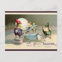 Gnome Chick en Bunny Circus Pasen Briefkaart