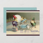  Gnome Chick en Bunny Circus Pasen Briefkaart (Voorkant / Achterkant)