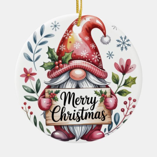 Gnome Christmas Blessings Merry Christmas Ornament (Voorkant)
