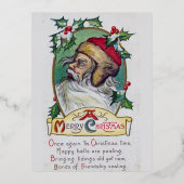 Gnome Christmas Folie Feestdagen Briefkaart (Voorkant)