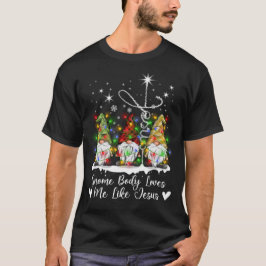 Gnome Christmas Gnome Body houdt van Jezus Gnomes T-shirt