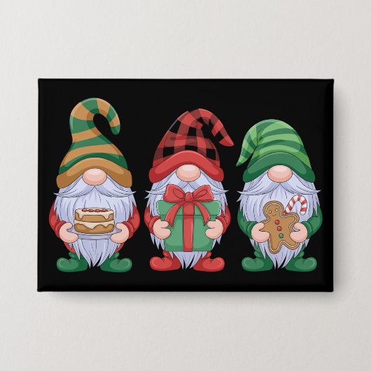 Gnome Christmas Gnomes Cute Gnomies Holidays  Button (Voorkant)