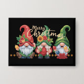 Gnome Christmas Gnomes Vrolijk Kerstfeest Button (Voorkant)