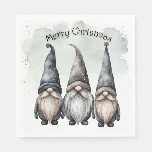 Gnome Christmas Napkins Servet (Voorkant)