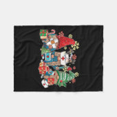 Gnome Christmas Nurse Men Women Xmas Santa Fleece Deken (Voorkant (Horizontaal))