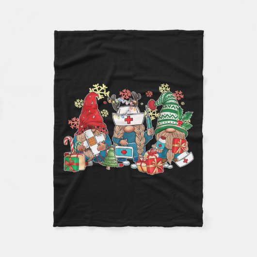 Gnome Christmas Nurse Men Women Xmas Santa Fleece Deken (Voorkant)