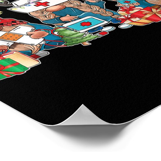 Gnome Christmas Nurse Men Women Xmas Santa  Poster (Hoek)