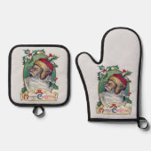  Gnome Christmas Ovenwant & Pannenlap Set (Voorkant)