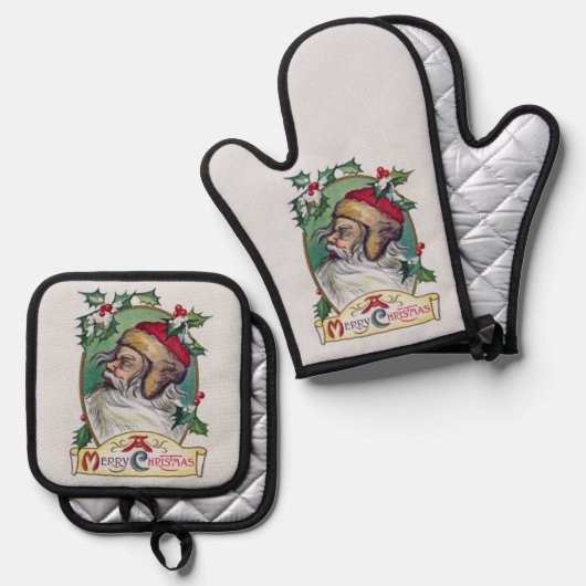  Gnome Christmas Ovenwant & Pannenlap Set (Voorkant / Achterkant)