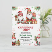 Gnome Christmas party Invitation Kaart (Staand voorkant)