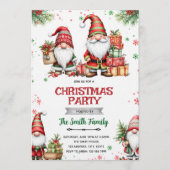 Gnome Christmas party Invitation Kaart (Voorkant)