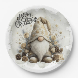 Gnome Christmas Plate Papieren Bordje