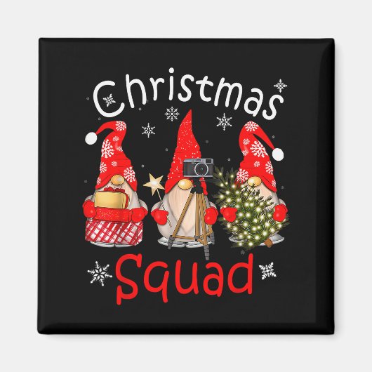 Gnome Christmas Squad Group Matching Christmas Par Magneet (Voorkant)