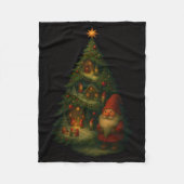 Gnome Christmas Tree Village Fleece Blanket – Cozy (Voorkant)