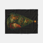 Gnome Christmas Tree Village Fleece Blanket – Cozy Deken (Voorkant (Horizontaal))