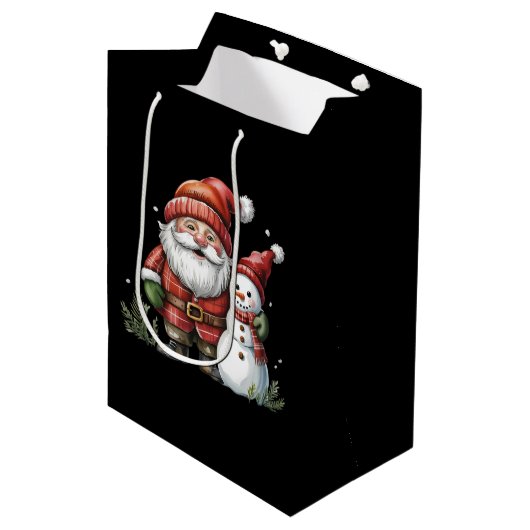 Gnome Christmas Winter Season Gnomes Lover Holiday Medium Cadeauzakje (Voorkant Gekanteld)