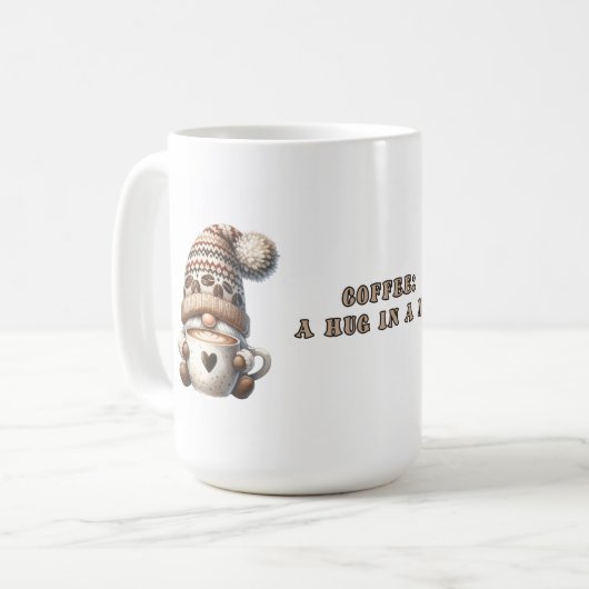 Gnome Coffee Een knuffel in een Mok (Voorkant links)