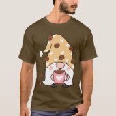Gnome Coffee Lover Coffee Bean Pet met hart T-shirt (Voorkant)