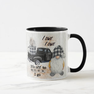Gnome Coffee Mok Truck Quote Black-White Pset