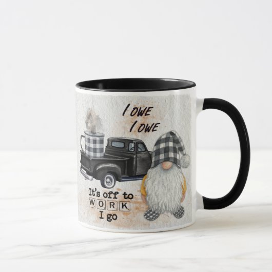 Gnome Coffee Mok Truck Quote Black-White Pset (Rechts)