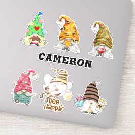 Gnome Collectie Voeg de naam Honey Bee Food Lover  Sticker