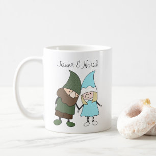 Gnome Couple Aangepaste naam aangepast cadeau Koffiemok