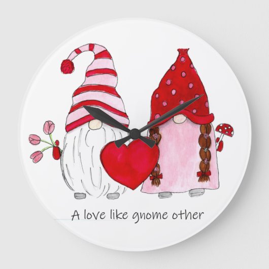 Gnome Couple Een liefde zoals andere gnoom Grote Klok (Voorkant)