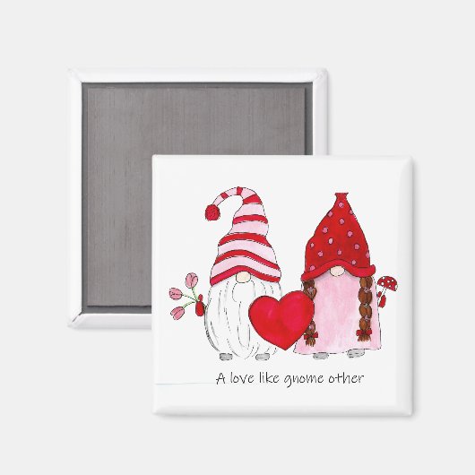 Gnome Couple Een liefde zoals andere gnoom Magneet (Voorkant / Achterkant)