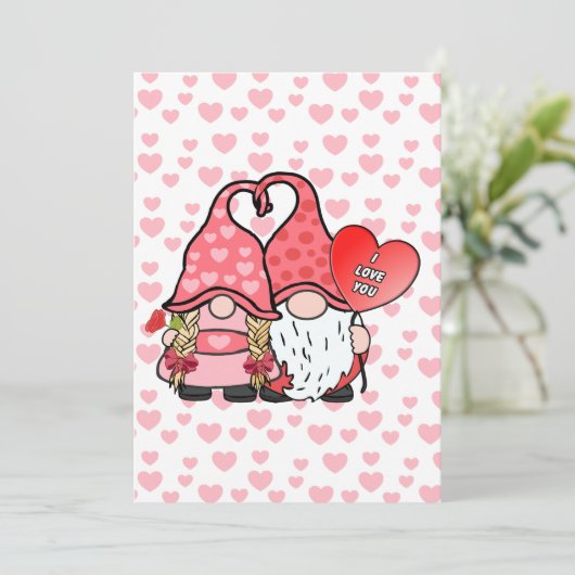 Gnome Couple Feestdagenkaart (Staand voorkant)