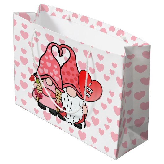 Gnome Couple Groot Cadeauzakje (Achterkant Gekanteld)