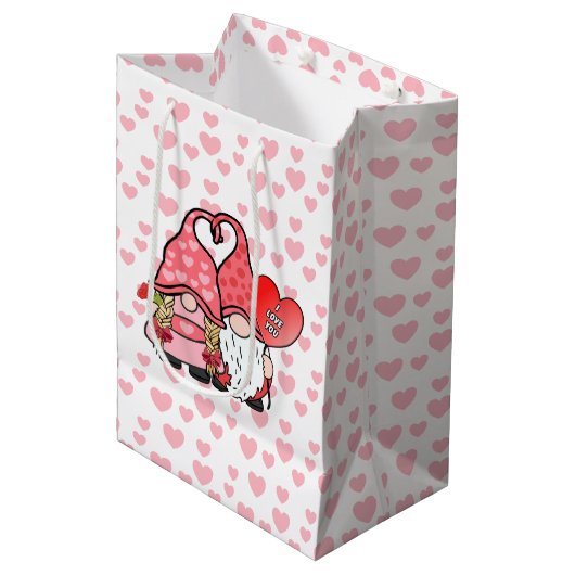 Gnome Couple Medium Cadeauzakje (Voorkant Gekanteld)