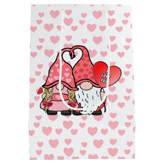 Gnome Couple Medium Cadeauzakje (Achterkant)