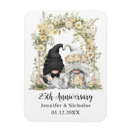 Gnome Cream Floral Arch 25e bruiloft Jubileum Magneet