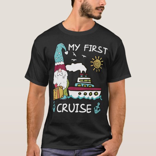 Gnome Cruise Funny First Time Cruising T-shirt (Voorkant)