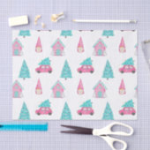 Gnome Cute Pink Peppermint Christmas Pattern  Tissuepapier (Craft)