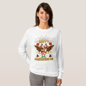 Gnome Dabbing Turkeys Thanksgiving Day Lange hoes T-shirt (Voorkant volledig)