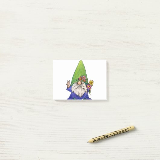 Gnome Day Hippy Post-it® Notes (Op bureau)
