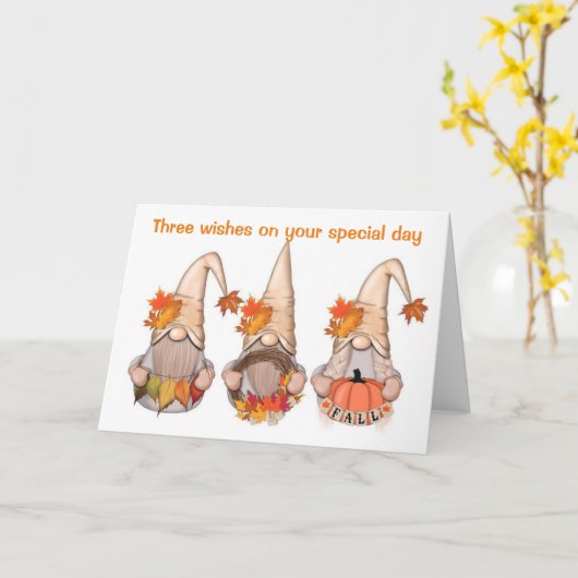 GNOME DENKT DAT HIJ EEN STRIP IS VOOR 60ste VERJAA Kaart (Gele Bloem)