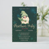 Gnome Dennengewas, Sterren Kerstfeest Bedrijfsfees Kaart (Staand voorkant)